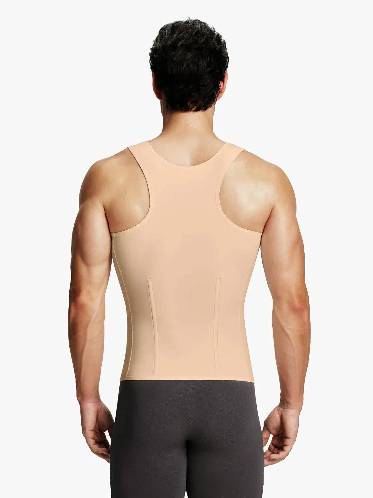 Men's Tummy Control Shapewear Undershirt w/ Adj Hooks