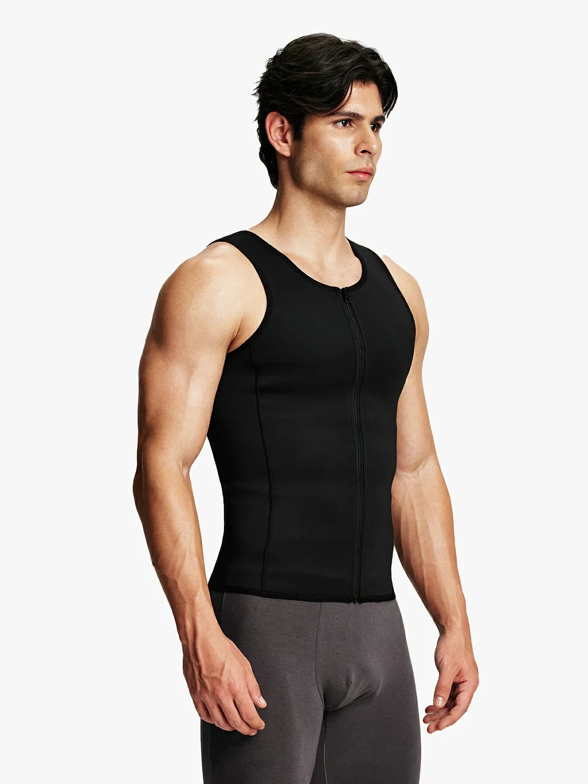 Men's Tummy Control Shapewear Undershirt w/ Adj Hooks