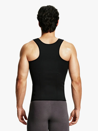 Men's Tummy Control Shapewear Undershirt w/ Adj Hooks