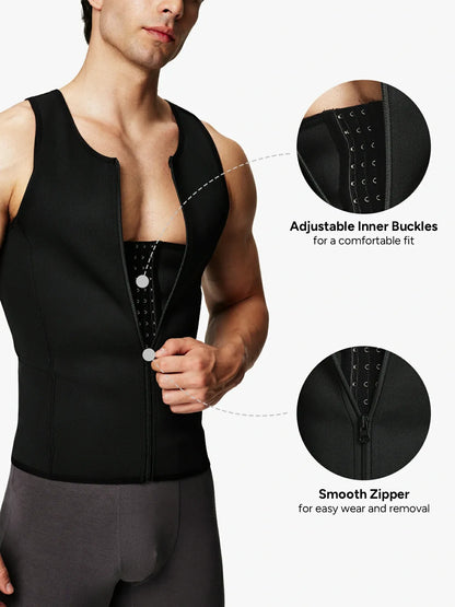 Men's Tummy Control Shapewear Undershirt w/ Adj Hooks