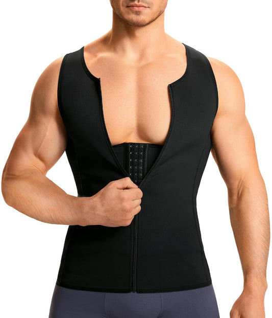 Men's Tummy Control Shapewear Undershirt w/ Adj Hooks
