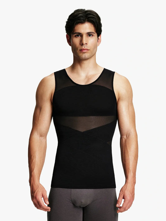 Men's Mesh Tummy Control Compression Tank Top