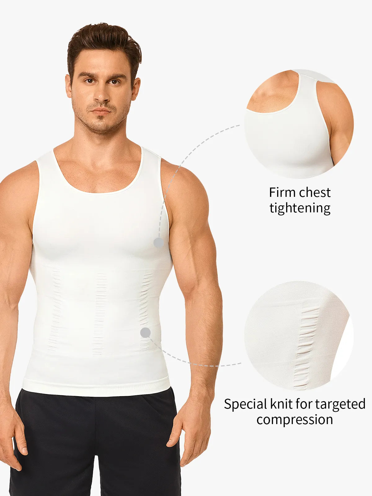 Men's Firm Compression Body Shaper Vest (2-Pack)