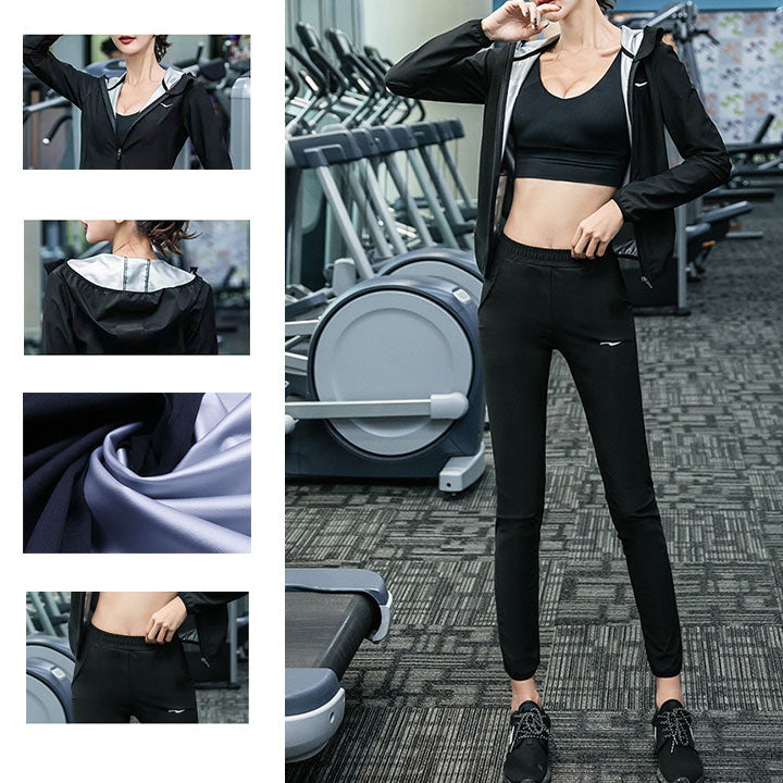 Women Hot Sweat Sauna Suit Workout Long Sleeve Tops