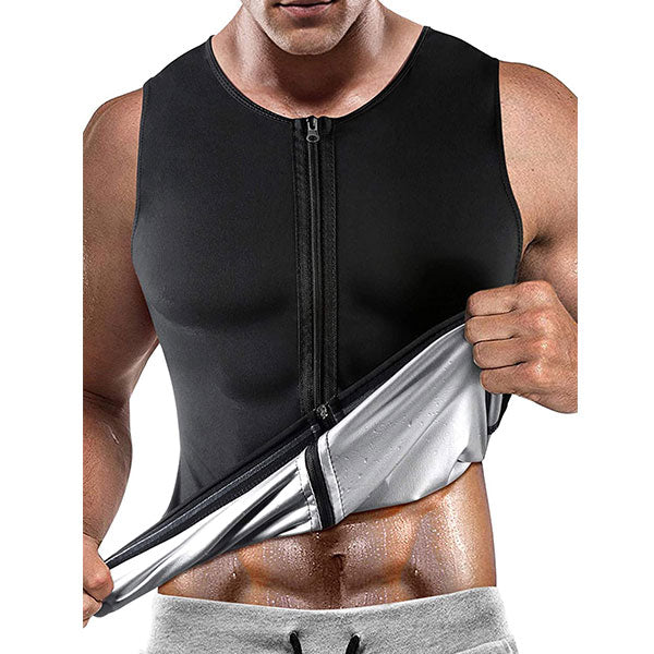 Men's Nano Silver Sauna Sweat Vest with Zipper