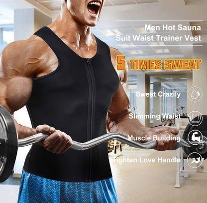 Men's Nano Silver Sauna Sweat Vest with Zipper