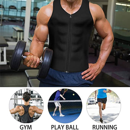 Men's Nano Silver Sauna Sweat Vest with Zipper