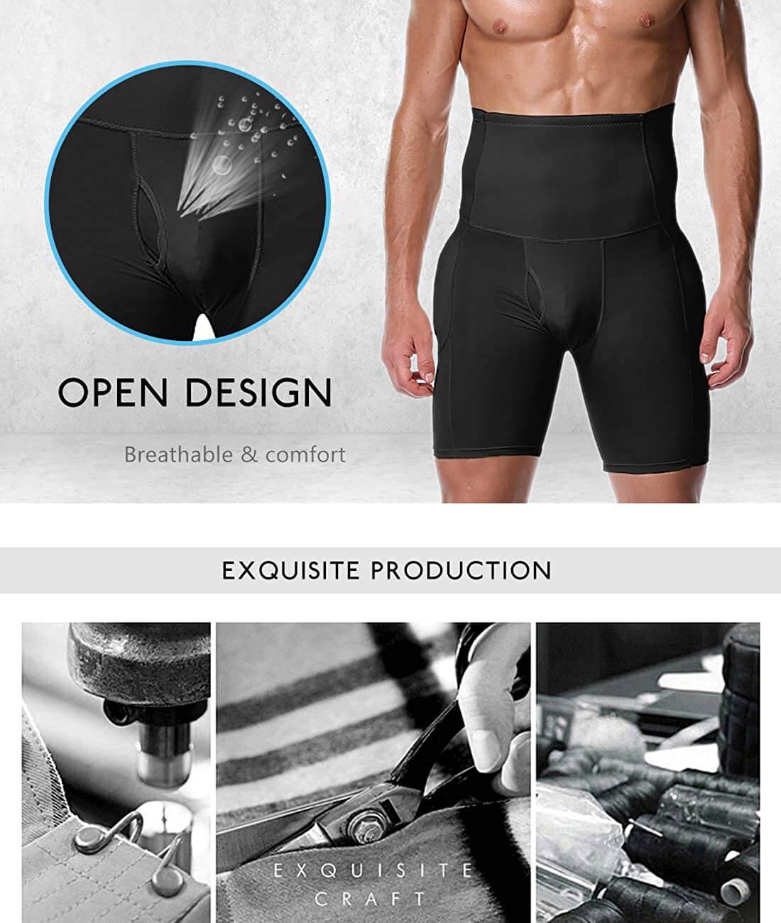 Men's Girdle Tummy Control Shorts With Removable Pads