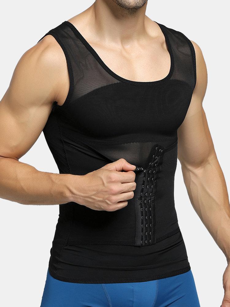 Men Thin Net Shapewear Tank Tops