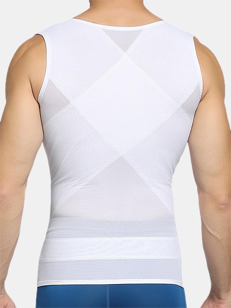 Men Thin Net Shapewear Tank Tops