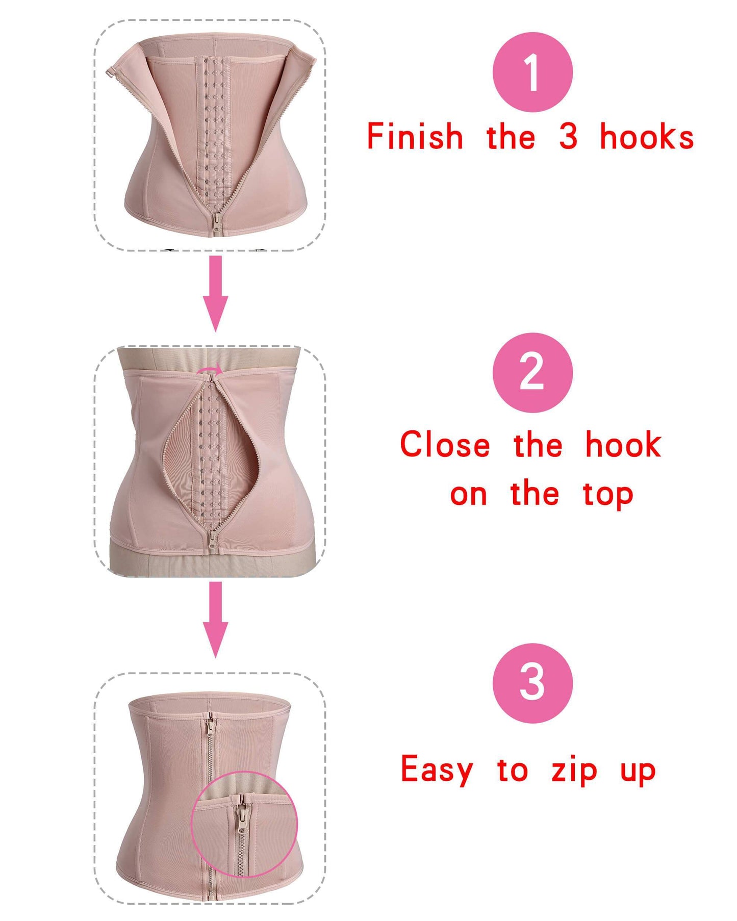 Zipper Hook Double Control Waist Cincher